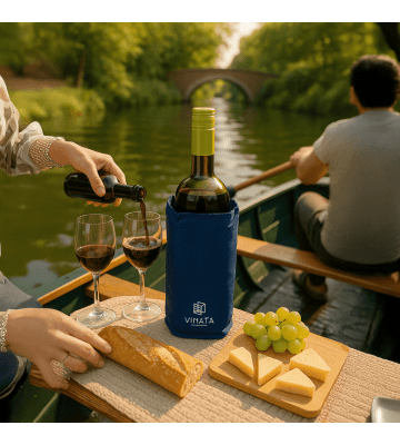 Vinata Tione wine sleeve - donkerblauw