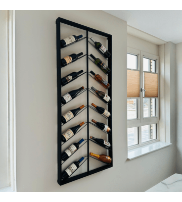 Vinata Aterno wijnrek muur - zwart - 16 flessen