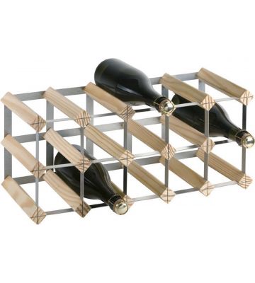 Blank houten wijnrek voor 15 flessen kopen? - wijn verzamelen - wijn opbergen - rode wijn - witte wijn - rose - champagne - kelder | Wijnklimaatkast.nl