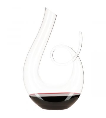 Vooraanzicht decanter Calabria met rode wijn