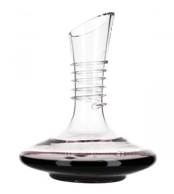 Vooraanzicht decanter Milano met rode wijn