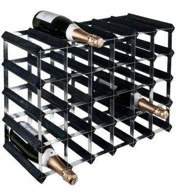 Wijnrek gemonteerd zwart - 30 flessen kopen? - wijn opbergen - wijn verzameling - champagne - rode wijn - witte wijn - Wijnklimaatkast.nl