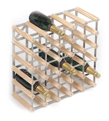 Blank houten wijnrek voor 30 flessen kopen? - wijn verzamelen - wijn opbergen - rode wijn - witte wijn - rose - champagne - kelder | Wijnklimaatkast.nl