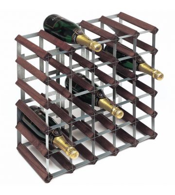 Donker houten wijnrek voor 30 flessen kopen? - wijn verzamelen - wijn opbergen - rode wijn - witte wijn - rose - champagne - kelder | Wijnklimaatkast.nl
