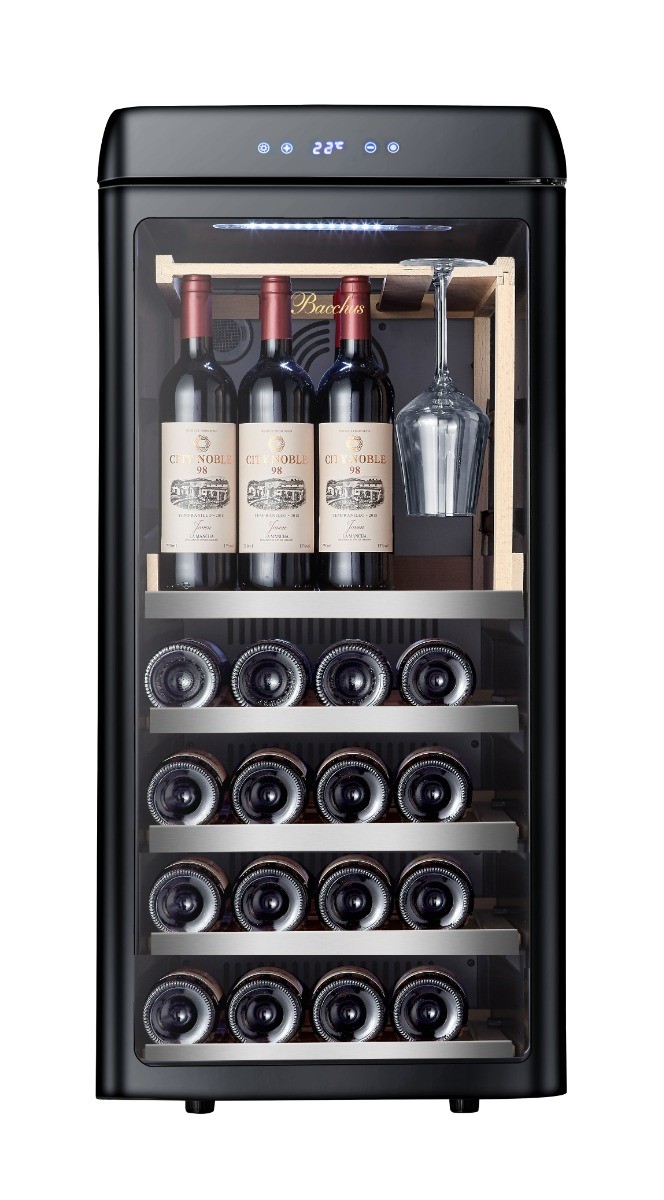 Wijnklimaatkast Retro met zwart glazen deur - 41 flessen